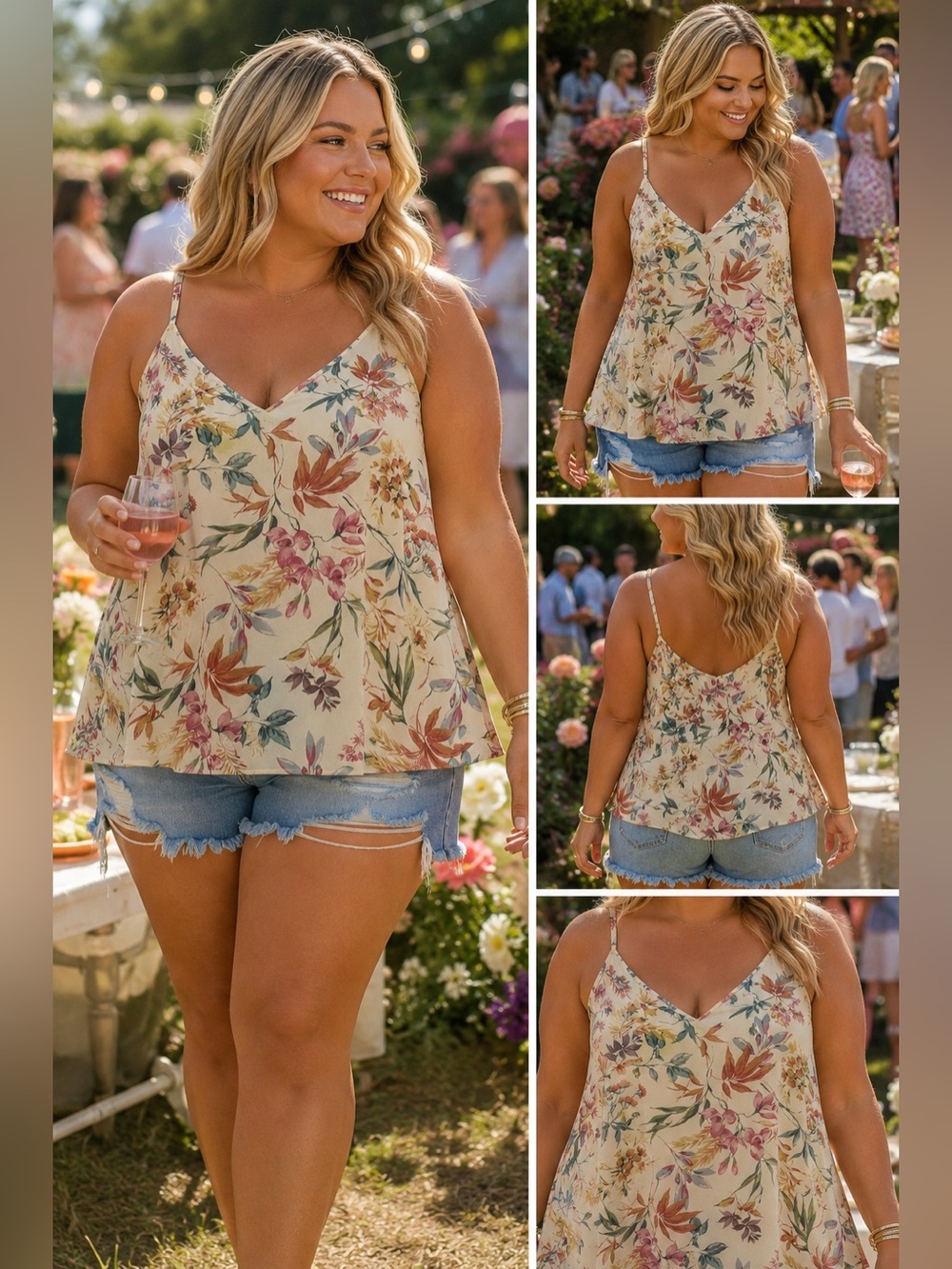 Torrid Sophie Floral Swing Cami Tank Top Sz 2 Plus Boho Cottagecore XXL Summer